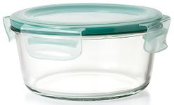 OXO Good Grips 7 Cup SNAP Leak Proof Glass Round Food Storage Container, Clear