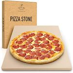 Zulay Kitchen Large Pizza Stone For Oven And Grill - Free Bench Scraper Included - Thermal Shock Resistant Baking Stone - Cooking Stone - 15 x 12 Inch