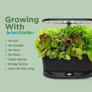 AeroGarden Bounty Basic Indoor Garden, Black – Hydroponic Grow System
