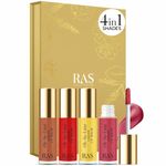 RAS Luxury Oils Tinted Lip Balm | Miniature Gift Set of 4 Shades Lip & Cheek Tint | Valentine's Day Gifts | Helps Moisturize, Nourishe & Soften Lips with Shea Butter & Jojoba Oil | Natural & Organic | Best gift set for women