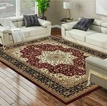 Online Bedding store Area Rugs – New luxury Beautiful modern traditional Area Rugs - Luxury Vintage Design carpet for hallway rugs (Red, 160 * 230cm (5 ft 3 inch x 7 ft))