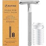 ASIPRO Safety Razor for Men & Women with 10 Double Edge Razor Blades Single Blade Razor Men Long Handle Double Edge Razor Rasoir de Sécurité avec 10 Lame Rasoir Reusable Razor Classic Shaving Razor