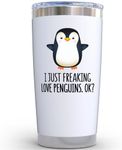 KLUBI Christmas Penguin Gifts for Women - 20oz Penguin Tumbler Penguin Themed Christmas Gifts With Penguins Gifts Penguin Gift Ideas Penguin Figurines Teacher Gifts