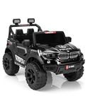 Kawaii Kids Speed 888 Ride On 12V 7mah Rechargeable Battery Operated Solid Designed Jeep for 1 to 7 Year Kids, Boys, Girls, Children, Dark Blue (Police Black)