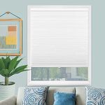 Cellular Shades for Windows and Doors- No Cord Total Blackout Honeycomb Blinds, Cordless Customize Large Size, Harmful UV Rays and Heat Insulation for Office Home, White-Blackout, Size 30" W x 64" H