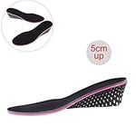 Height Increase Insoles, Foam EVA Invisible Inner Heel Lift Increase Orthotic Secret Insole Pads, Men Women Shock Absorbing Shoe Inserts(5CM)