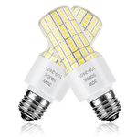 2 Pack Led Light Bulb Equivalent 250w 3750 Lumen 5000K Cool Daylight White 30W Waterproof Corn Bulb E26/E27 Medium Base for Outdoor Indoor Garage Workshop Backyard