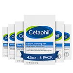 Cetaphil Deep Cleansing Face & Body Bar for All Skin Types, 6 Count