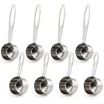 Hedume Set of 8 Coffee Scoop, Stainless Steel Coffee Measuring Scoops 1/8 Cup, Including 4 Pack Short Handled and 4 Pack Long Handle Coffee Scoops for Coffee, Tea, Sugar and Milk, 30 ml