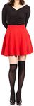 RICHIROBINS Women's Midi Skirt Vibrant Colors Trendy Skater Style (2X-Large, Red)