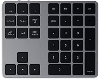 Satechi Bluetooth Extended Numeric Keypad – Slim Rechargeable 34-Key Numberpad – for M2/ M1 MacBook Pro/Air, M2/ M1 iPad Pro/Air, M2 Mac Mini, iMac M1 (Space Gray)