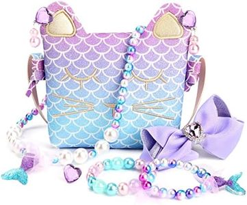 mibasies Purse for Little Girls Dress Up Jewelry Pretend Play Mermaid Gifts for Girls Kids Birthday Presents