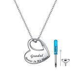 YOTHIWAD Heart Urn Necklace for Ashes Cremation Jewelry Forever in My Heart Engraved Stainless Steel Keepsake Waterproof Memorial Pendant for loved One with Filling Kit(Grandad)