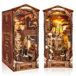 RONSTONE DIY Book Nook Kits for Adults - Magic World Booknook Bookshelf Insert Decor Crafts for Adult - 3D Wooden Puzzles Dollhouse Kit Book Shelf Decor with LED - Birthday Gift Home Decor for Adults