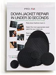 Pro-Fix Down Jacket Repair Patches Easy to Use, Pre-Cut, Self-Adhesive, Waterproof, Tear-Resistant Rip-Stop Nylon Fabric Patches for Jackets & Patches for Clothing, Down Jacket Patches - Black