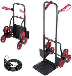 KAFLLA 2-in-1 Stair Climbing Hand Truck & Upright Dolly, Heavy Duty Steel Folding Dolly Cart for Stairs with Telescoping Handle, Folding Bottom Platform with Fixed Side Support, 330 lbs Capacity