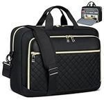 Laptop Bag 17.3 Inch Large Laptop Briefcase for Women Men Waterproof Shoulder Messenger Bag Padded Carry On Laptop Case Professional Computer Bag for Business Office Work College, Black