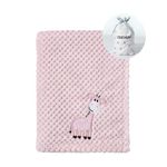 CREVENT 75cmX100cm Cute Cozy Fluffy Warm Baby Blanket for Girls Infants Toddlers' Bedding Crib Cot Stroller, Baby Shower Birthday Newborn's Gift Pink- Baby Giraffe