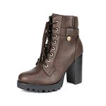 DREAM PAIRS Women's Scandl Brown High Heel Ankle Bootie Size 11 B(M) US