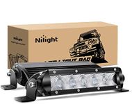 Nilight 40001F-B Bar Super Slim 2PCS 7Inch 30W Flood Driving Fog 3600LM Single Row Off Road led Lights for Jeep-2 Style Mounting Brackets, 2 Years Warranty