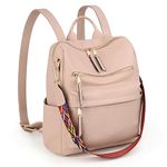 UTO Backpack Purse for Women Stylish Vegan Leather Shoulder Bag Designer Travel Purse with Detachable Colorful Strap CA