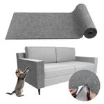 Climbing Cat Scratcher Mat Trimmable Cat Scratching Post Carpet 78.7’’x15.8’’ Self Adhesive Carpet Mat Pad Replacement for Cat Tree Shelves Post Couch Wall Furniture Steps DIY Protector (Light Gray)