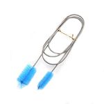 Pipe Cleaning Brush, Air Tube Hose Cleaner Fish Tank Spring Clean Brush 3 Colors 155cm / 61inch Flexible Double Tube Brush Double Ended Aquarium Fish Tank Air Tube Hose Cleaner(Blue)