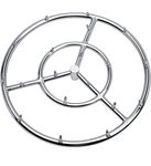 GASPRO 18" Round Jet Burner Ring for Natural Gas or Propane Fire Pit, 304 Series Stainless Steel with Thread Seal Tape, High Flame