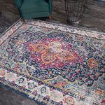 AREA RUGS LIVING ROOM BEDROOM LARGE SMALL VINTAGE SOFT SHORT PILE BORDERED CLASSIC ORIENTAL DESIGN TRADITIONAL PERSIAN MOROCCAN BOHO CARPET- LARGE 160X230 CM, MULTICOLOURED TRADITIONAL DESIGN