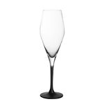 Villeroy & Boch - Manufacture Rock, Champagne Glass Set, 4 Piece, 260 ml, Crystal Glass, Transparent/Black