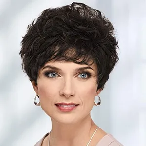 Paula Young Abby WhisperLite Wig Short, Lightweight Style with Chic, Cropped Layers/Multi-tonal Shades of Blonde, Silver, Brown, and Red