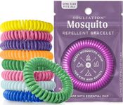 SoulSation Mosquito Repellent Bracelets, 15 Pack - DEET-Free, Individually Wrapped Bands