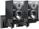 suptek Speaker Wall Mounts, Dual Speaker Stands for Surround Sound Speakers, Universal Speaker Bracket, Tilt Swivel Speaker Shelves Up to 25kg Black (2 Pack)