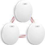 CPVAN Wireless Interlinked Smoke Alarms with 10 Years Battery Life, Linked Fire Alarm, Smoke Alarms for Home, Interconnected Smoke Detector, EN14604, CE Certified, Low-Battery Alert. 3 Pack