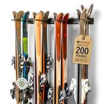 StoreYourBoard Ski Wall Storage Rack, Holds 8 Pairs, Steel Home and Garage Skis Mount