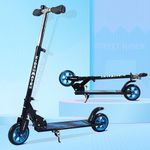 Kidsmate Street Rider Metal Kick Scooter for Kids of Ages 6-13 Years | 2 Wheel Scooter, Foldable Design, 3 Adjustable Height Option with Rear Braking | Max User Weight 50kg - (Blue)