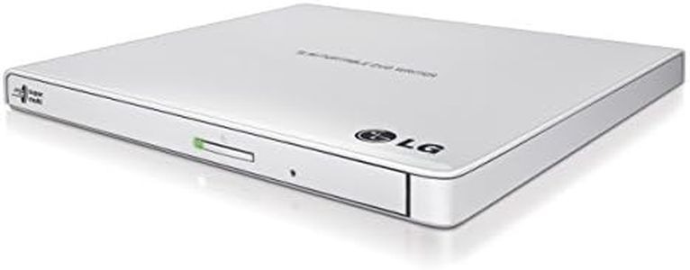 LG Electronics 8X USB 2.0 Super Multi Ultra Slim Portable DVD+/-RW External Drive with M-DISC Support, Retail (White) GP65NW60