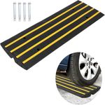 GarveeTech Black Rubber Threshold Ramp - Heavy Duty 50 T (110,000 LBS) Capacity Curb Ramp, 48 in Length, Ideal for Cars, Trucks, Motorcycles, and Wheelchairs