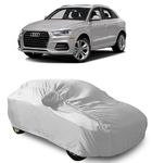 NEXTON Presents Heat Reflective & Semi Waterproof Car Cover Compatible with Audi Q3 Custom Fit (Silver Color with Mirror)|Car Accessories