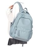 Backpack for School Women College High School Bag for Girls Teen Boys Book Bag Casual Travel Laptop Backpacks for Men Light Blue