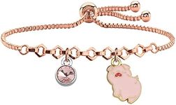 MYOSPARK Funny Pigs Slider Bracelet Pigs Jewelry Pigs Lover Gift Animal Lover Gift Pet Pigs Animal Lover Jewelry Gift (Pigs Slider BR)