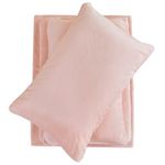 Softan Micro Fleece Bed Sheet Set, Queen 4-Piece Polar Fleece Sheet Set Includes Flat Sheet, Pillowcases and 15" Deep Pocket Fitted Sheet, Velvet Plush Bedding Set, Warm and Soft, Pink