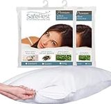 SafeRest Premium Hypoallergenic Bed Bug Proof Zippered Waterproof Pillow Protector (2) Standard Size