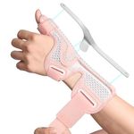 DrFinger Thumb Brace Spica Splint for Right & Left Hand, De Quervain's Tenosynovitis Splint, Breathable Wrist & Thumb Stabilizer, for Trigger Thumb, Arthritis, Tendonitis, Men and Women -Pink (S/M)
