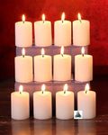 Stone & Feather (Winsome Decorative), Small White Pillar Candle Unscented, Pack of 12, Size 1.5x2 inch (Paraffin Wax) Long Burning time 8 Hours for Party and Event Decoration.