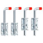 AMGSH 4 Pack Metal Lock Barrel Bolt Spring Loaded Locking Latch 165MM(6.5Inch), Ideal for Gates, Doors, Trailers, and Other Items Requiring Secure Closure.