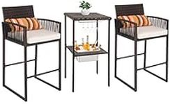 Sundale Outdoor Wicker Bar Set with