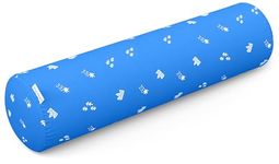 Cherilo Memory Foam Soft Baby Bolster Pillow Cushion for Side Support, Neck Support with Removable & Washable Cover, Royal Star Pattern, Blue