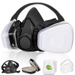 LJJYIJUN Respirator Mask with Filters - Spraying Mask, Face Mask for Resin, Paint, Chemical, Woodworking