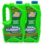 JOYIN 2 Bottles Bubbles Refill Solutions 64 Ounce (up to 5 Gallon) Big Bubble Solutions, CONCENTRATED for Bubble Machine, Gun, Wand Fluid Summer, Easter Toys (Green)